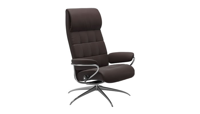 Stressless London High Back in Paloma Chocolate Leather